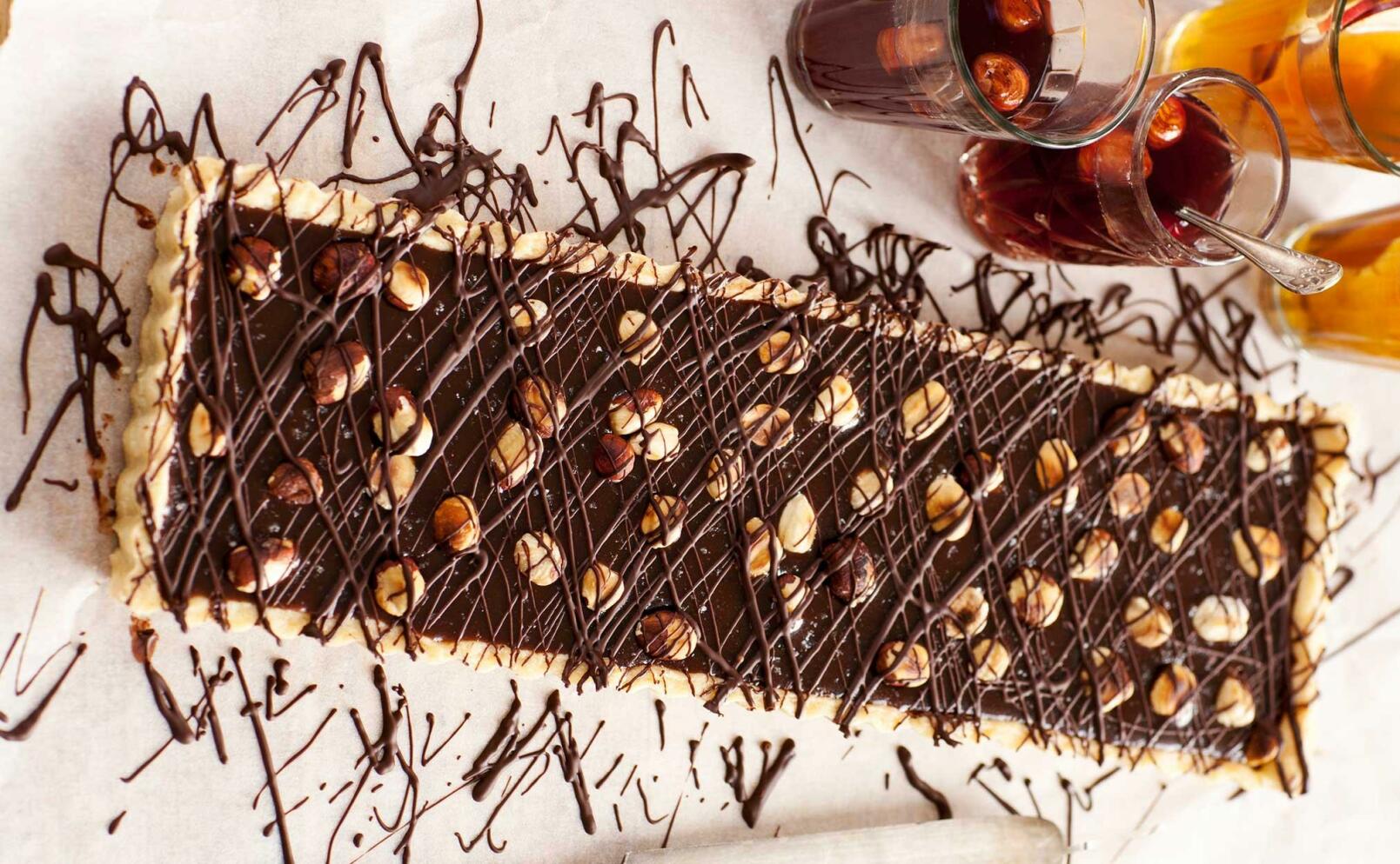 Chokladkolapaj med hasselnötter