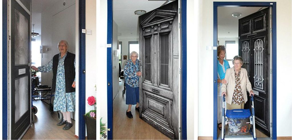 De boende på äldreboendet De Weidevogelhof i södra Holland fick nytt utseende på sina ytterdörrar tack vare ett konstprojekt. Foto: True Doors