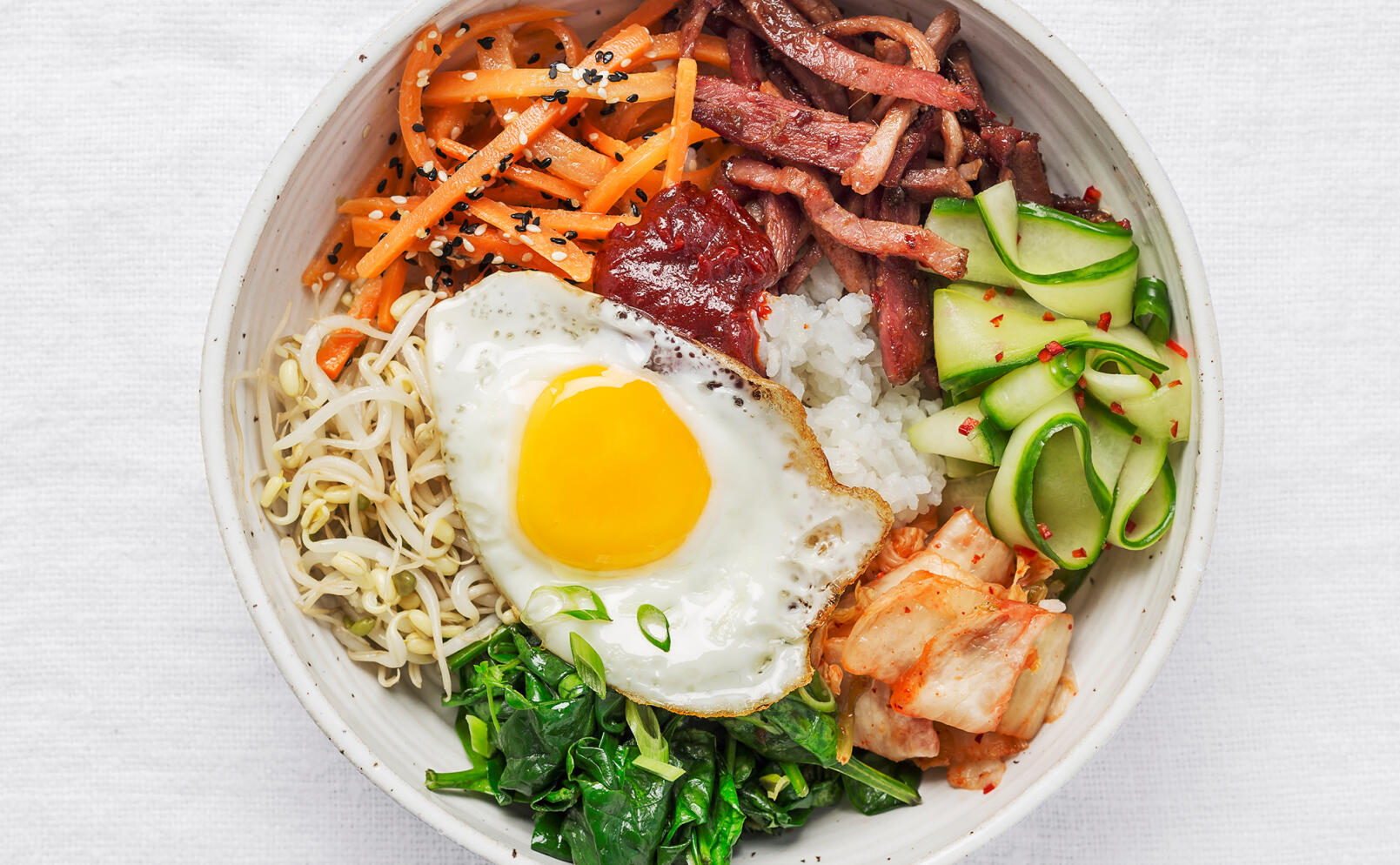 Bibimbap med julskinka