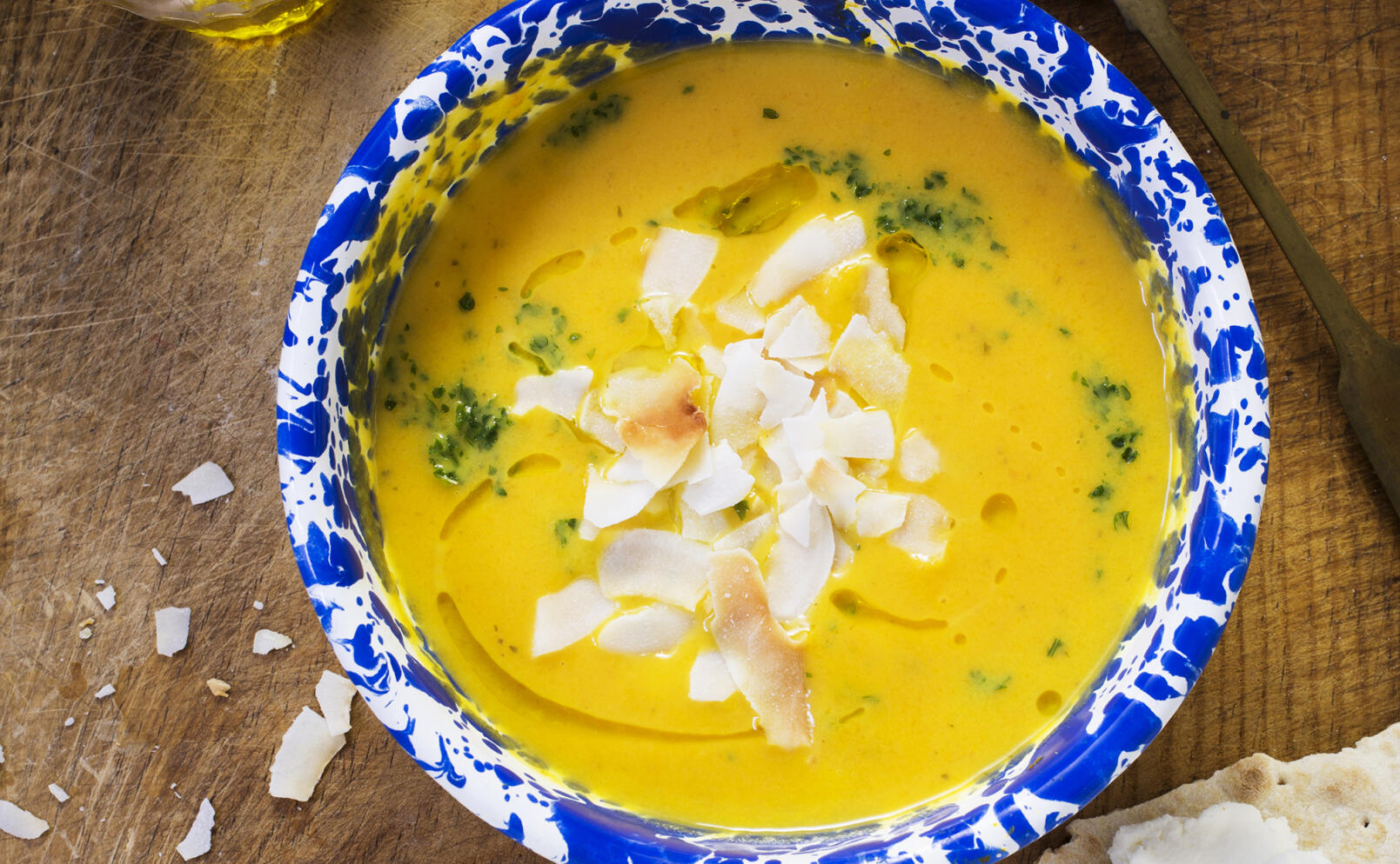 Rotsakssoppa med kokosmjölk