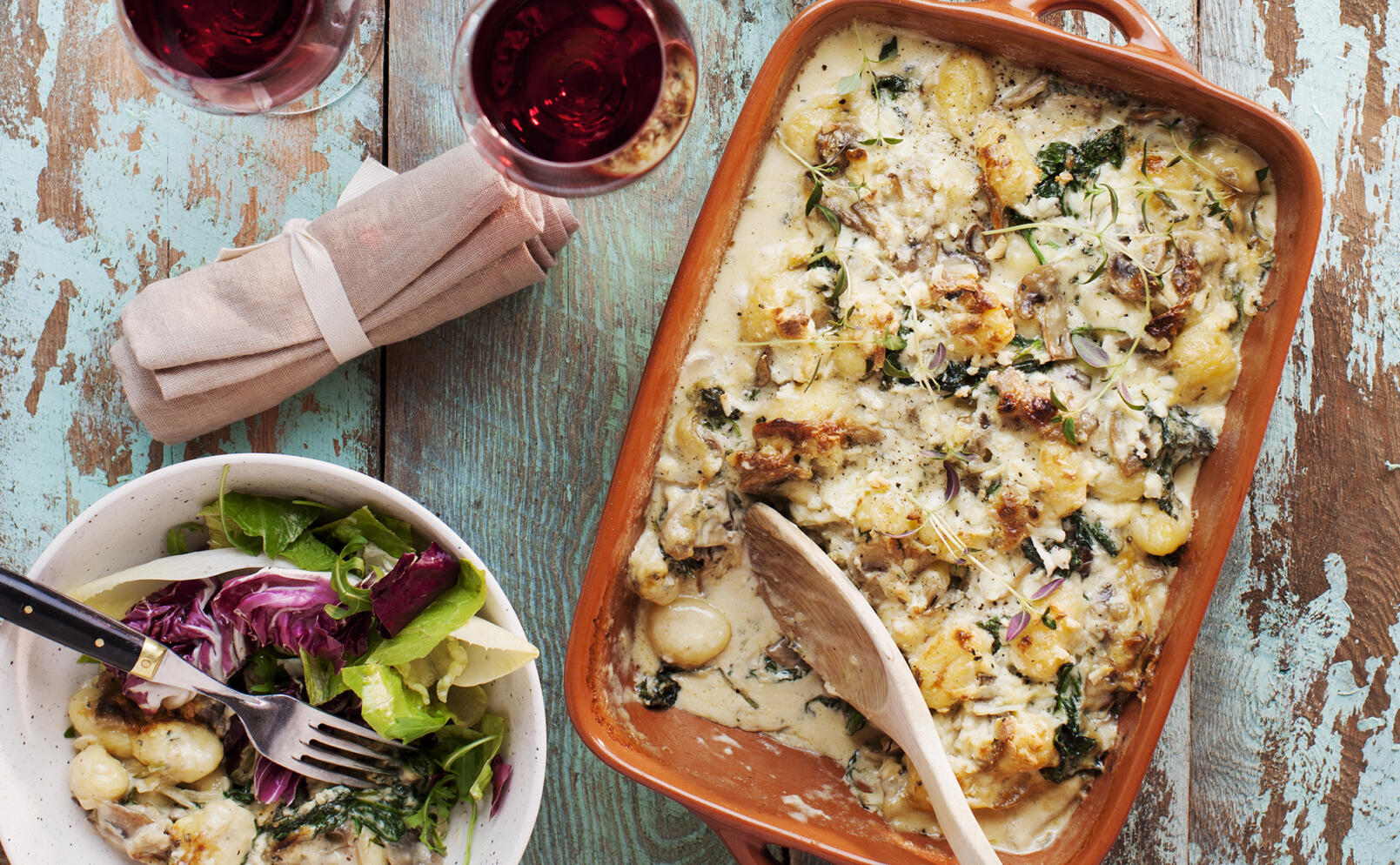 Bakad gnocchi med ädelost