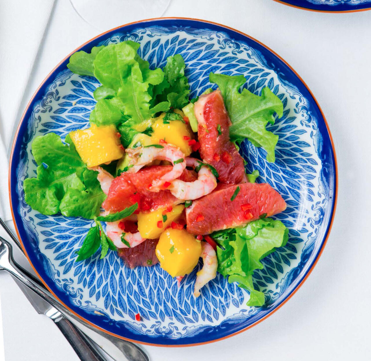 Räksallad med blodgrape