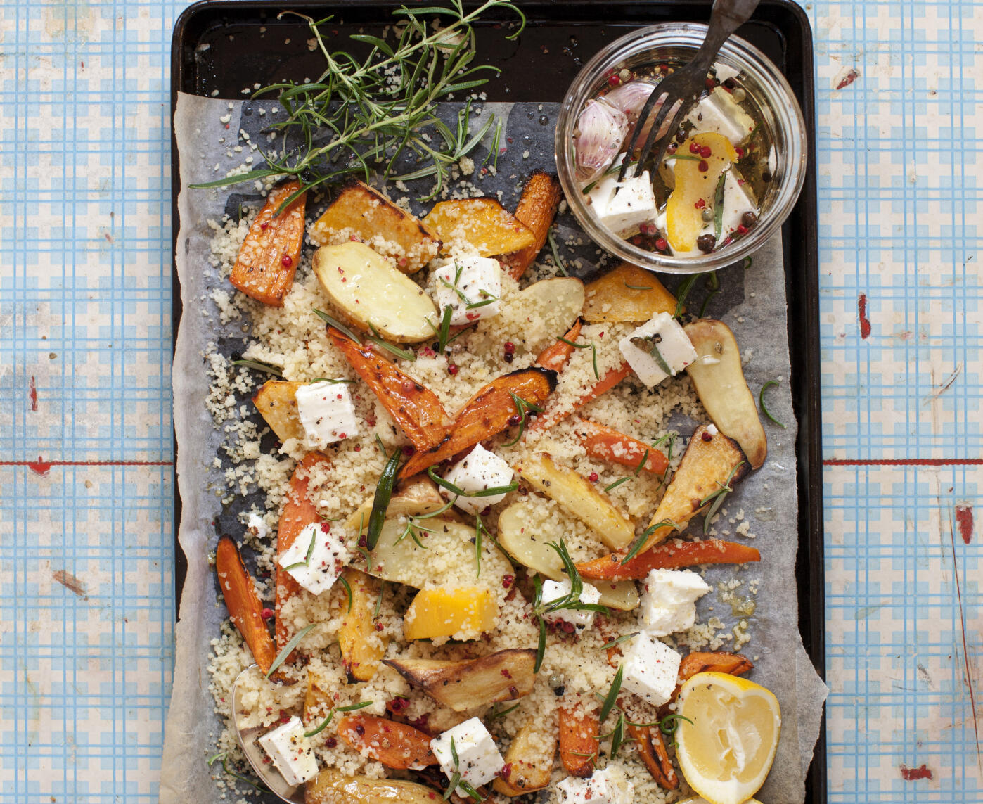Marinerad feta med rotfrukter