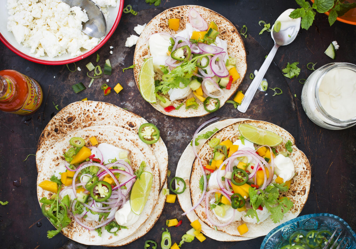 Havets tacos med mangosalsa