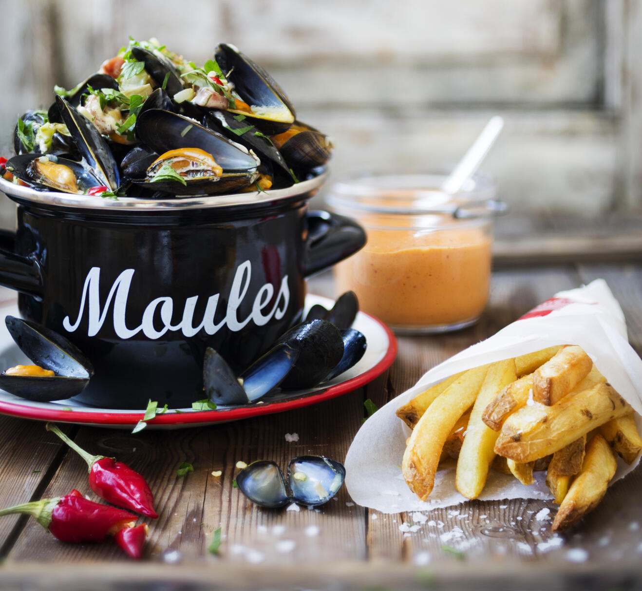 Moules med chorizo