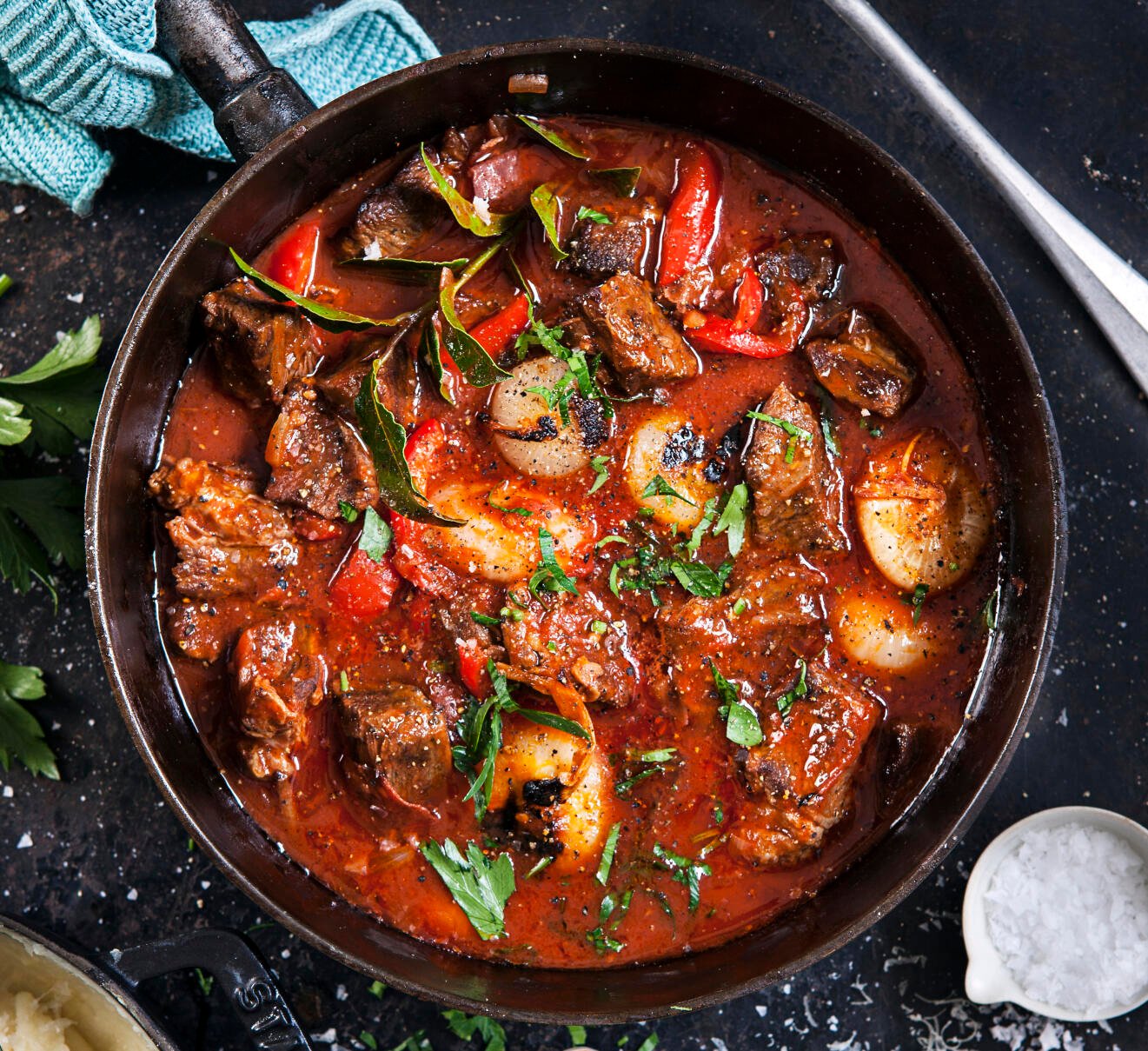 Köttgryta med grillad paprika
