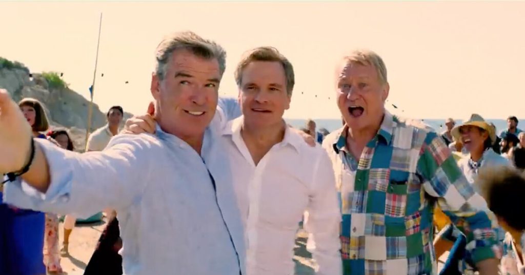 Pierce Brosnan, Colin Firth och Stellan Skarsgård repriserar sina roller som Sophies potentiella pappor.