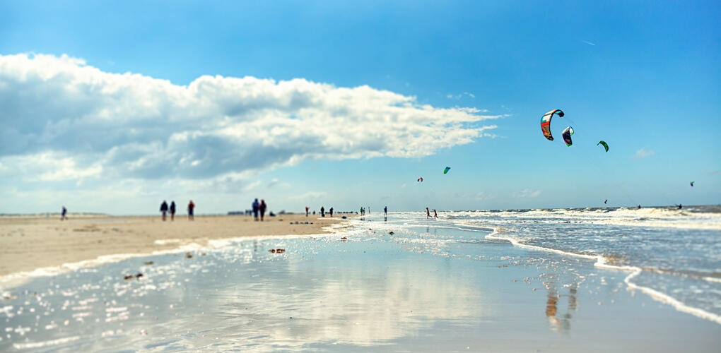 Badorten Sankt Peder Ording är perfekt för kitesurfing.