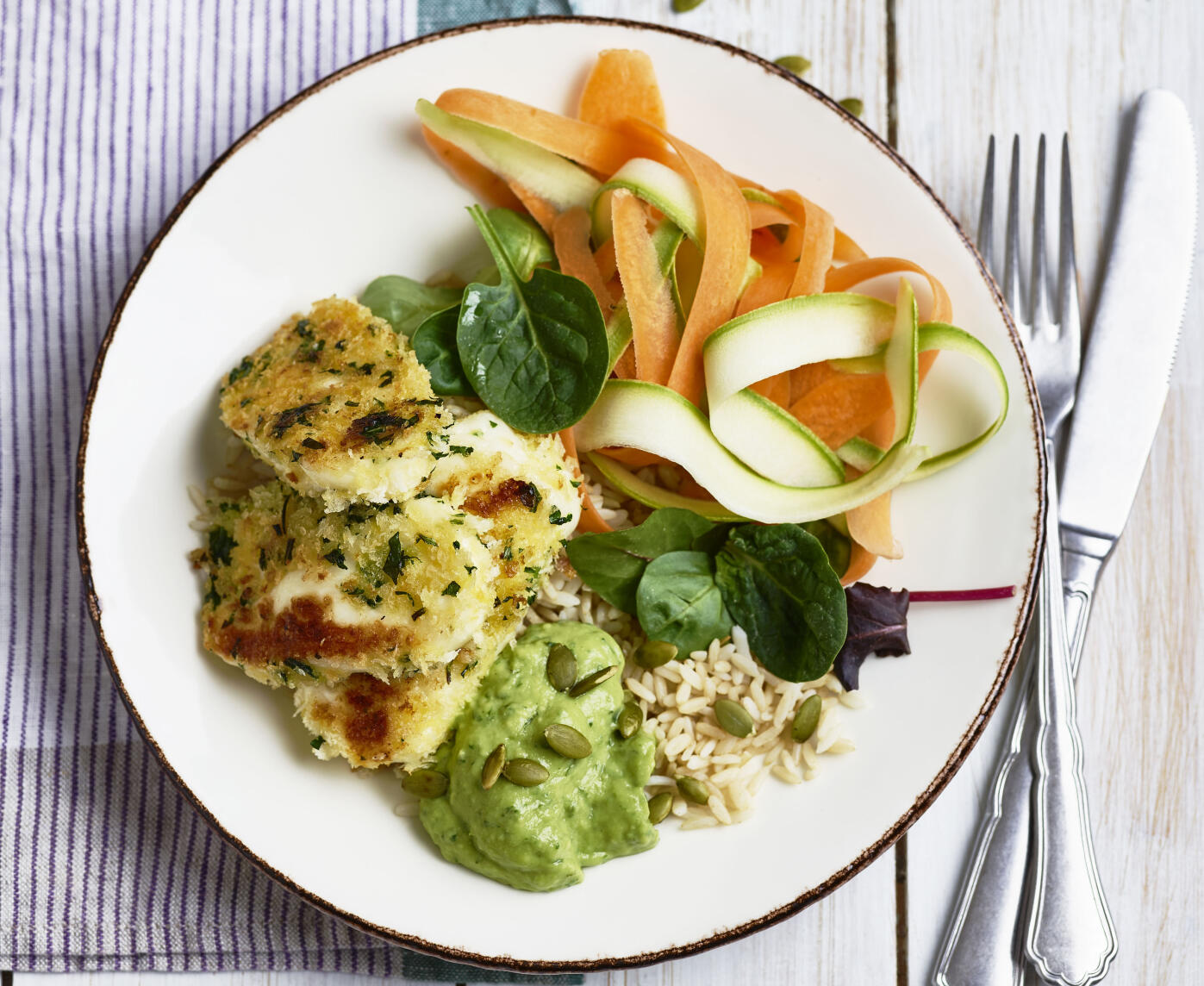 Panerad halloumi med färska örter