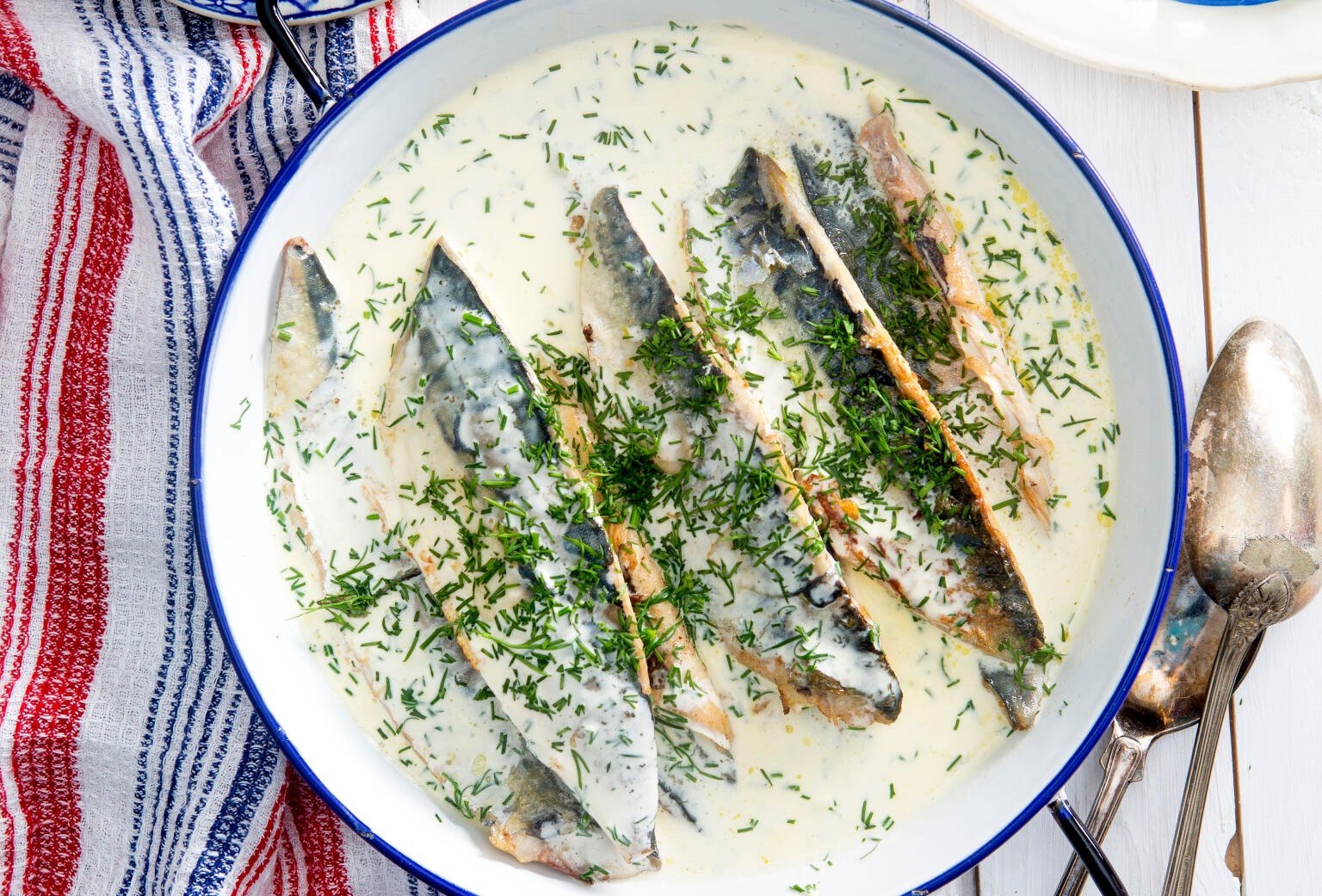 Stekt makrill med gräddsås