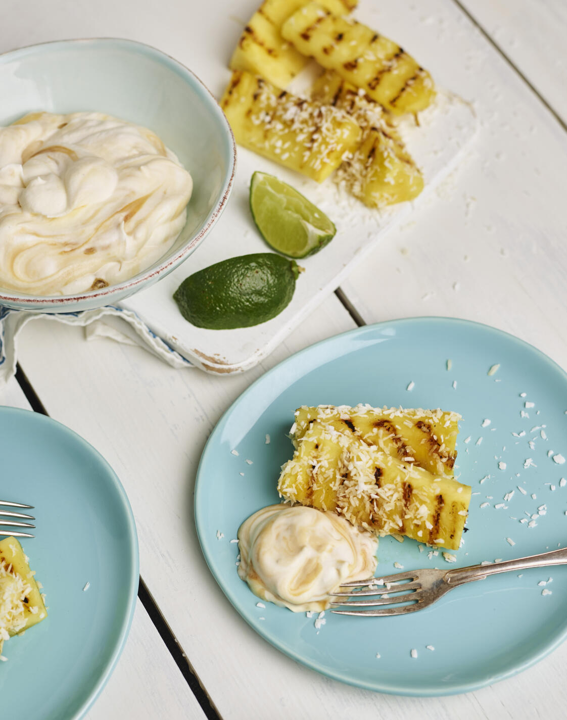Grillad ananas  med kolagrädde