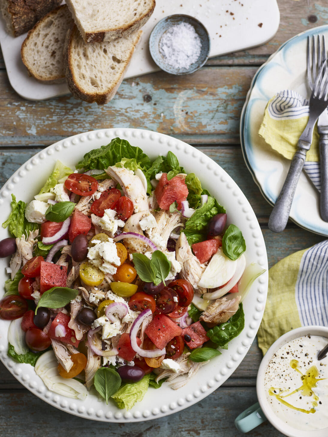 Kycklingsallad med vattenmelon