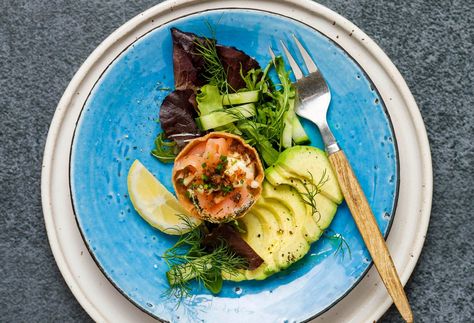 Krustader med gravad lax