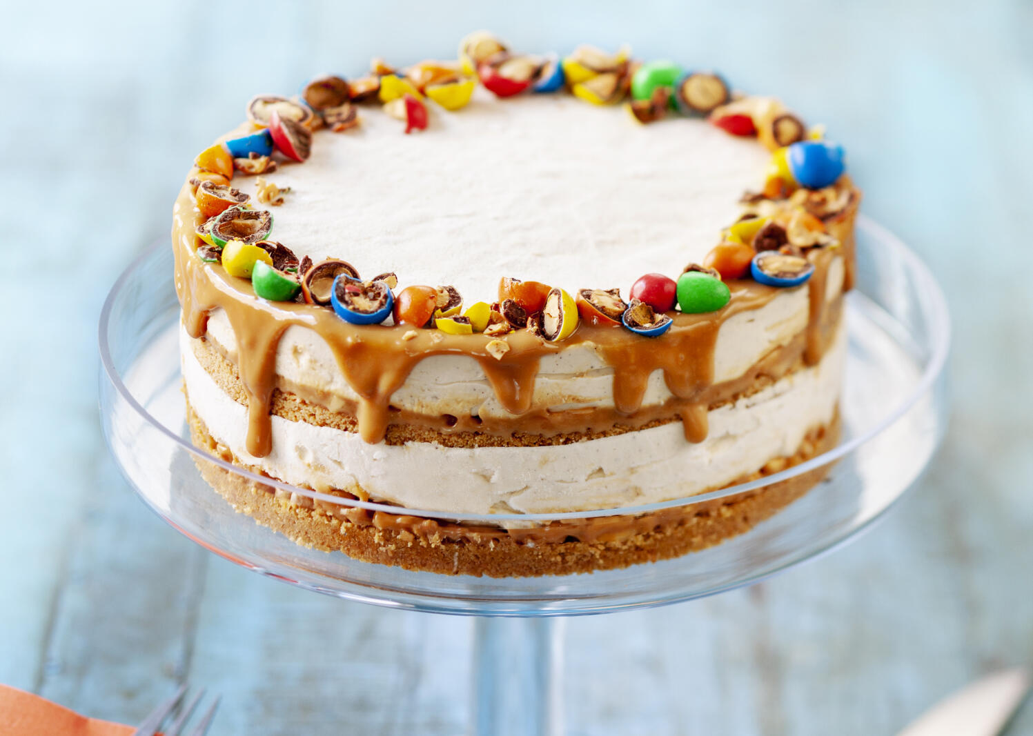 Dubbel cheesecake med jordnötter