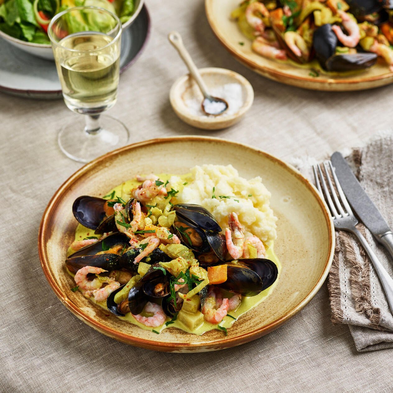 Skaldjursgryta  med curry