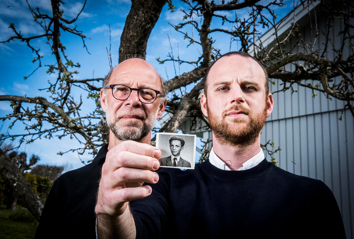 Tre generationer Schreiber: Dan, David och så Isidor på en gammal svartvit bild.