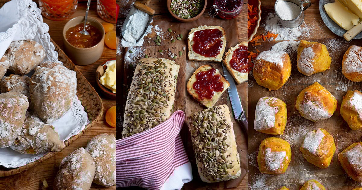 Nya hembakade favoriter – matbröd med dinkel, frukt, frön & glutenfritt