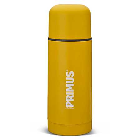 Gul termos med mugg modell primus vacuum bottle.