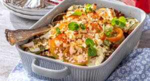 Medelhavsgratäng med färs och fetaost – festligt läsarrecept