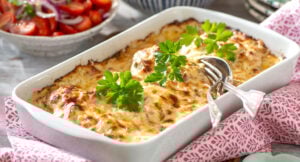 Kycklinggratäng med skinka – gott läsarrecept