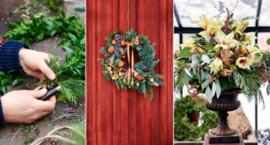 Kransar och blomsterarrangemang till advent och jul