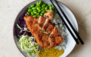 Katsukyckling med currysås