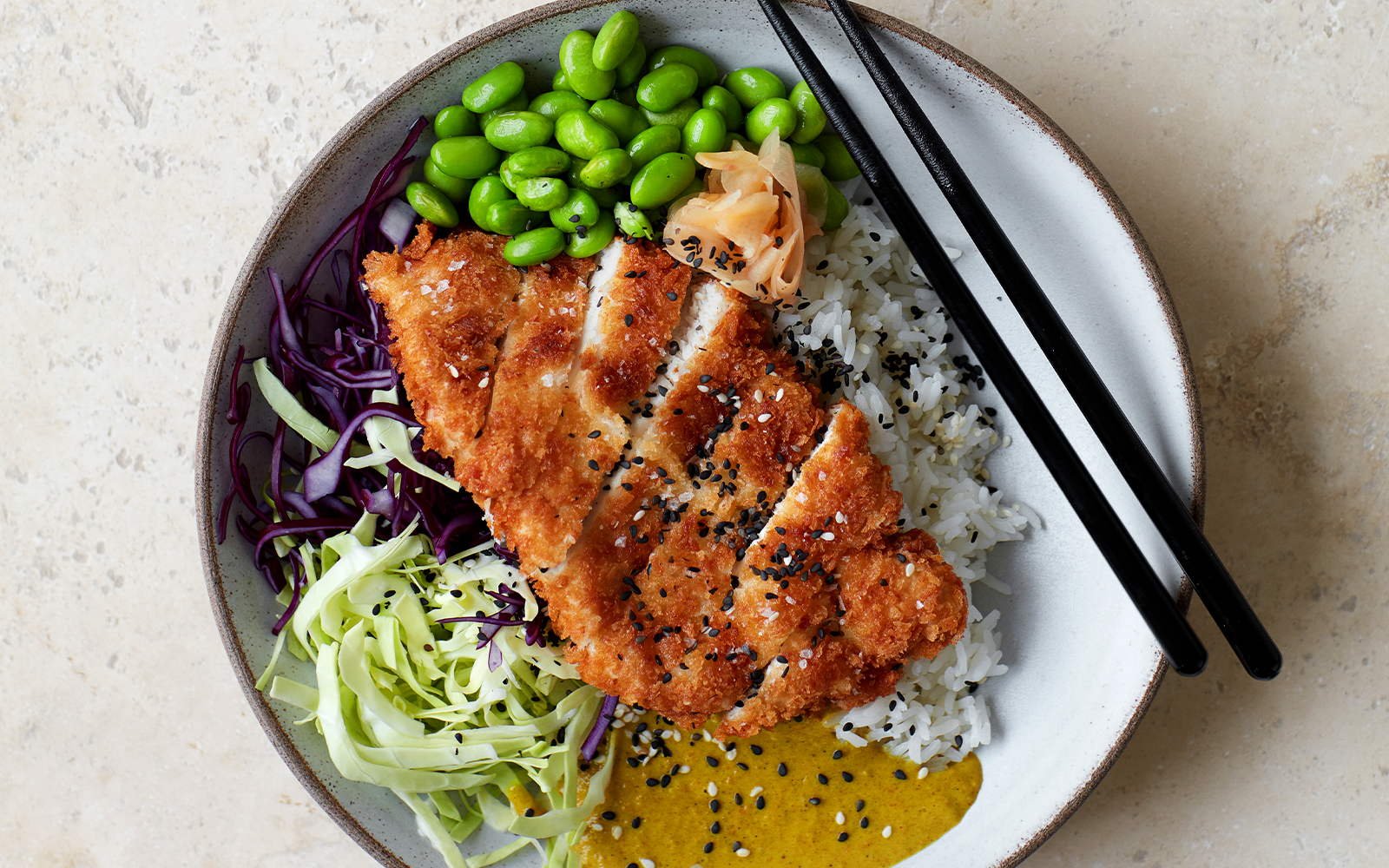 Katsukyckling med currysås