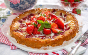 Glutenfri jordgubbskladdkaka
