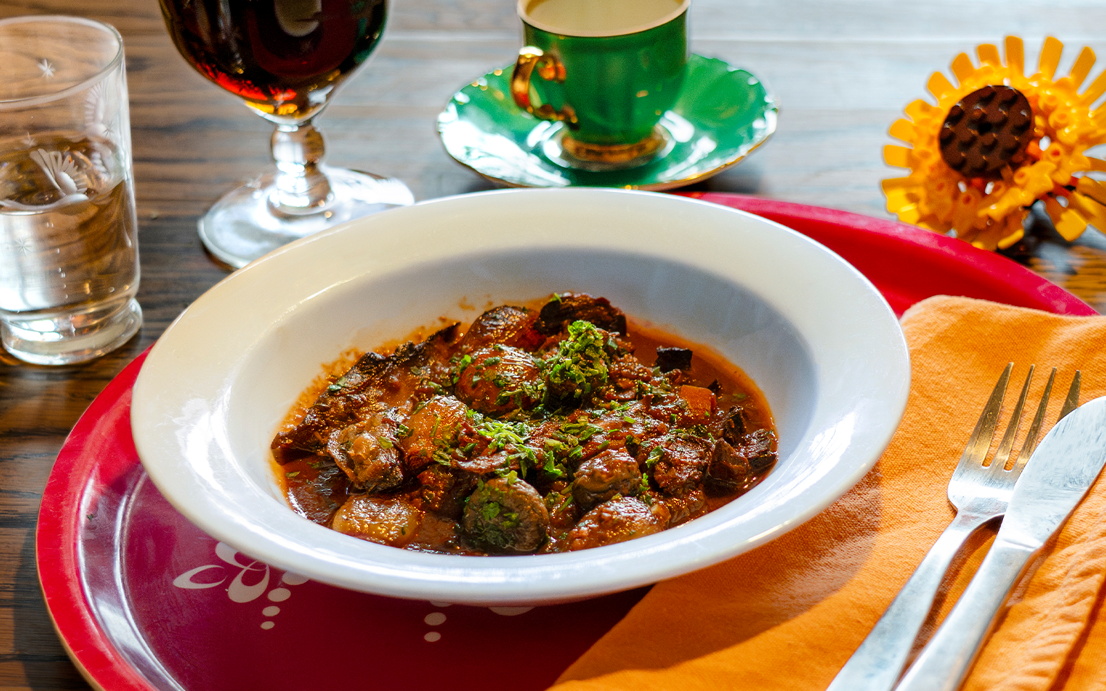 Vegetarisk Boeuf Bourguignon på Rickard Söderbergs vis