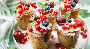 Bärmuffins med lime och vit choklad