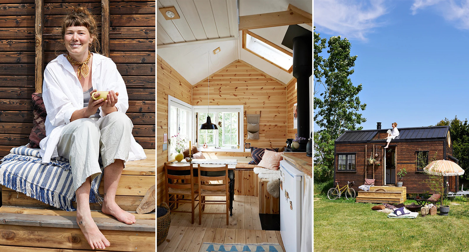 Laura byggde sitt eget tiny house på 15 kvadrat: ”Jag kan vad jag vill”