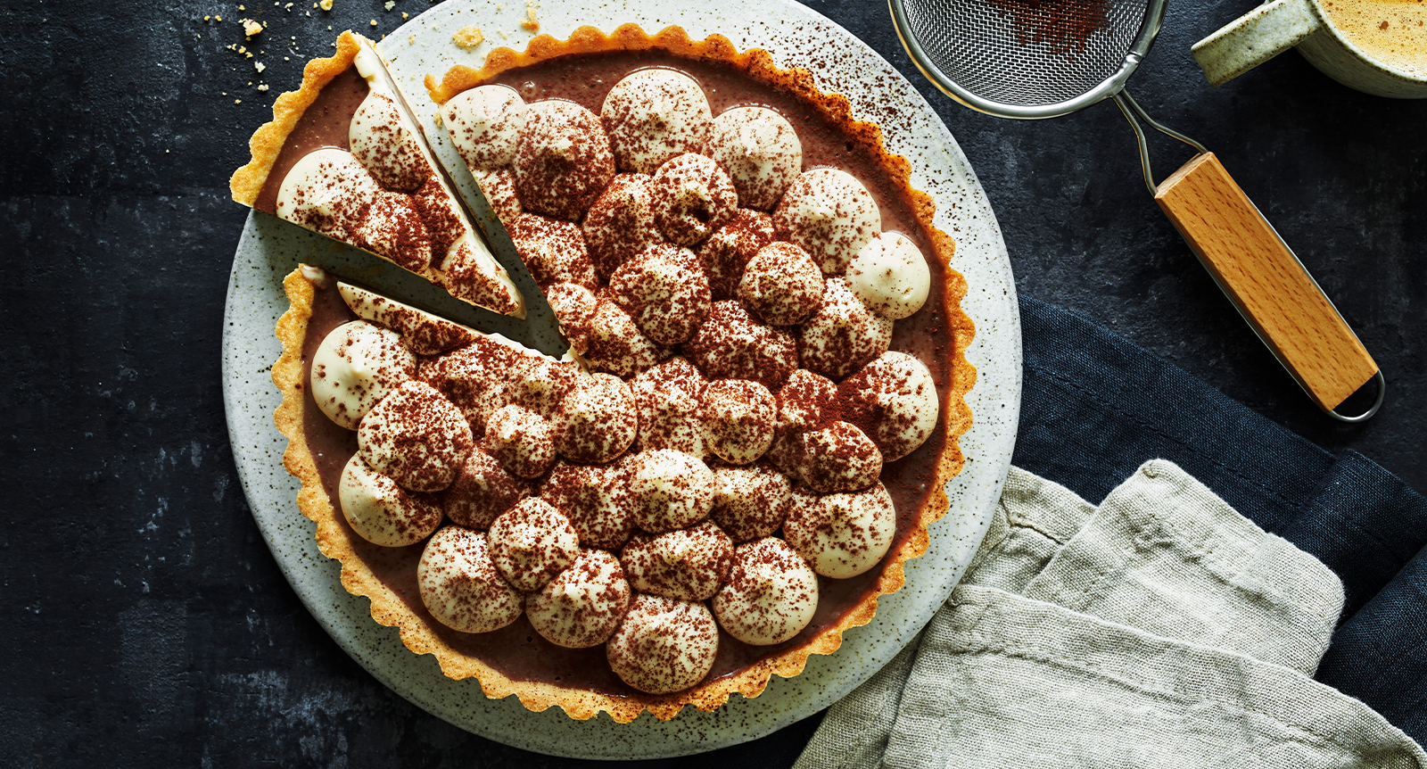 Chokladpaj med kaffe-mascarpone