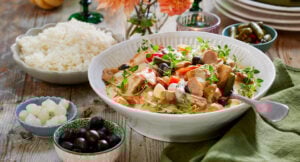 Kreolsk gryta med fläskfilé och korv