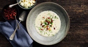 Jordärtskockssoppa med bacon