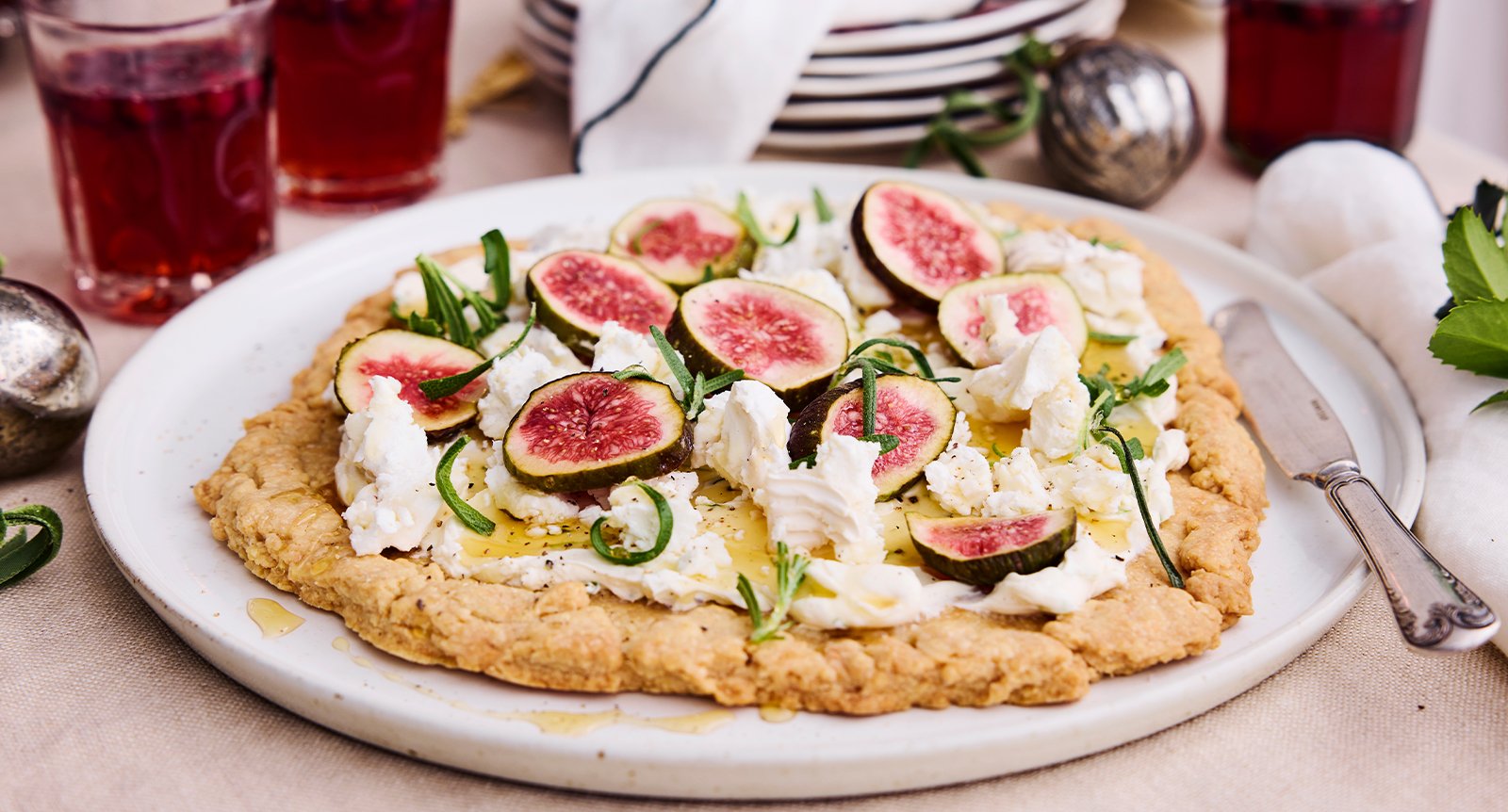 Galette med getost och färska fikon