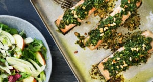 Persiljebakad lax med fänkål