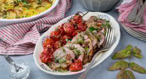 Ädelostfylld fläskfilé med potatisgratäng