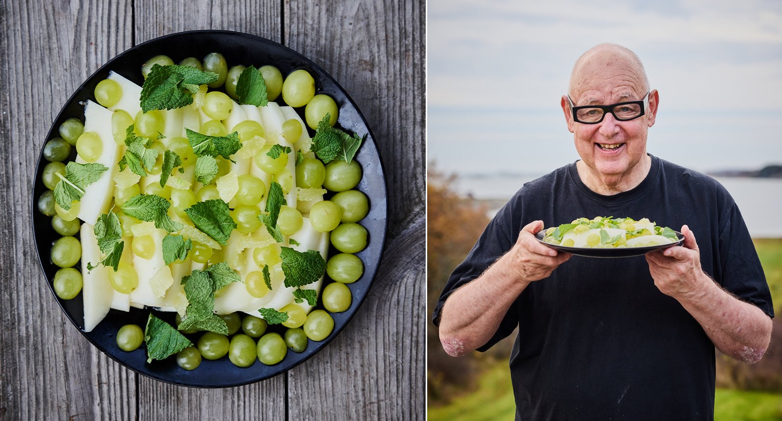Melonsallad med vindruvor, citron och mynta – Gert Wingårdhs recept